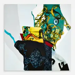 John Larry Thomas, Stack, Oil and collage on canvas