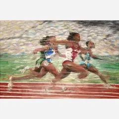Lonnie Powell, Untitled (Sprinters), 2009, Pastel on paper