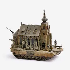 Kris Kuksi, Churchtank [Type 4], 2007, Mixed media