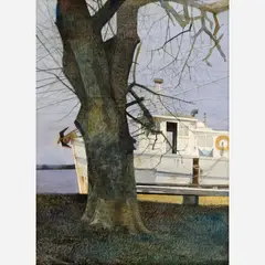 Dean Mitchell, Carrabelle Boat, Watercolor on paper