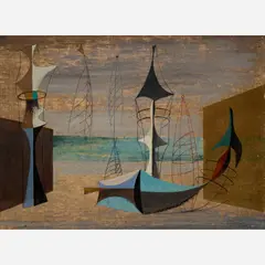 Richard Koppe, Untitled (Sea Forms), 1947, Casein on illustration board