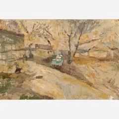 Stanley Lewis, Russian Hill, Kansas City, Kansas, 1982, Oil on Masonite