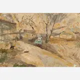 Stanley Lewis, Russian Hill, Kansas City, Kansas, 1982, Oil on Masonite