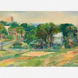 Stanley Lewis, Brookside Park, Kansas City, Missouri, circa 1970s, Oil on canvas
