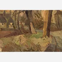 Stanley Lewis, Urban Landscape, circa early 1980s, Oil on Masonite