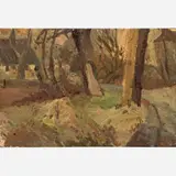 Stanley Lewis, Urban Landscape, circa early 1980s, Oil on Masonite