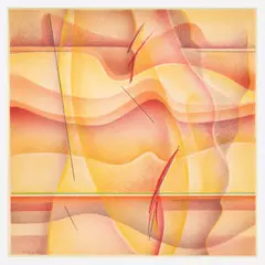 Barbara Mueller, Time Notes #2, circa 1970s Airbrushed, watercolor and graphite on paper