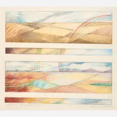 Janet Kuemmerlein, Santa Fe Landscapes 1 + 2, Colored pencil on paper