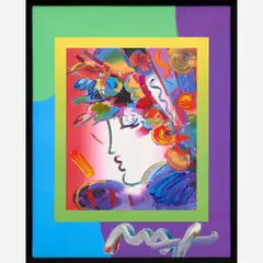 Blushing Beauty on Blends by Peter Max, 2006, Mixed media on paper, sold Oct 2025