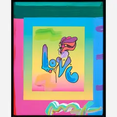 Love on Blends by Peter Max, 2006, Mixed media on paper, sold Oct 2025