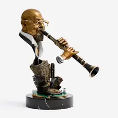 Paul D. Wegner, Mr. New Orleans (Pete Fountain), 1993, Patinated bronze