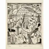 Tony Fitzpatrick, The Waterfront, 1999, Etching on paper