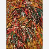 Fighting Cocks by Noparat Livisiddhi, Oil on canvas, sold Oct 2025