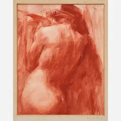 Ralf Feyl, Untitled nude, 1991 Conte, crayon on paper