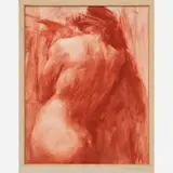 Ralf Feyl, Untitled nude, 1991 Conte, crayon on paper