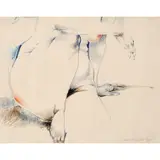 Lou Marak, Untitled nude study, 1970s, Colored pencil on paper