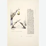 Ellen Lanyon, One Way to Quarter a Pear, 1969, Hand-colored lithograph on paper