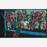 Jane Dickson, Pink Panthers, 1984, Oil