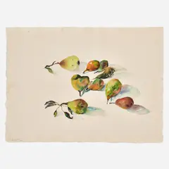 Bernard Chaet, Pears, 1979, Watercolor and graphite on paper