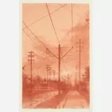 Fredric Dalkey, Overhead Lines, 1998 Conte, crayon on paper