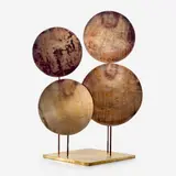 Val Bertoia, 4 Gongs on Stems, Circle Sound Around (B-2870), 2024, Bronze