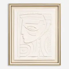 Anthony Quinn, Lady of Crete, 1986 Vellum relief sculpture 29" x 24 1/2, Pencil