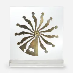 Ernest Trova, Falling Man: Suspended Relief, 1969 Brass and, acrylic