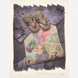 Will Hiroshi Oda, Lisa Oda (American, contemporary) Surface / Decoration XI, 1986 Platinum print with hand-coloring 11" x 8" (mat window), Pencil