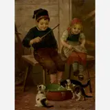 Josef Johann Suss, Teasing, Oil on board