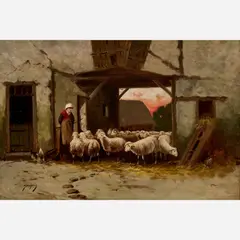 Georges-Arthur Jacquin, Into the Field, Oil on canvas