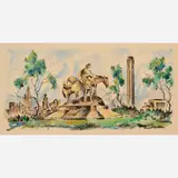 Robert Bailey, Pioneer Mother, Kansas City, circa 1960s, Watercolor on paper