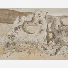 Frederic James, Study of a scholar's rock, Graphite, chalk