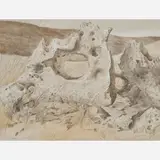 Frederic James, Study of a scholar's rock, Graphite, chalk