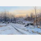 Doug Osa, Untitled (Tracks in a snowy cow pasture), 1991, Watercolor on paper