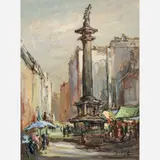 Antonio Diego Voci, Milano Scene, circa late 1960s, Oil on canvas
