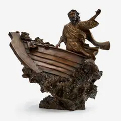 Calming the Tempest by Mark Hopkins, 2001, Patinated bronze, sold Nov 2024