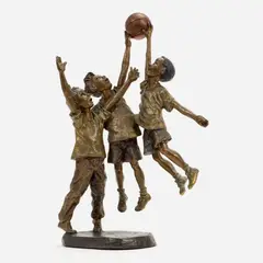 Shootin' Hoops (Large) by Mark Hopkins, 2001, Patinated bronze, sold Nov 2024