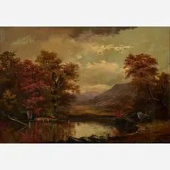Untitled landscape by James N. Hess, 1874, Oil on canvas, sold Nov 2024
