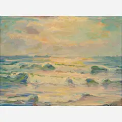Francesco Spicuzza, Breaking Waves, Oil on board