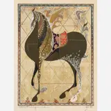 Tadashi Nakayama, Ema, 1983 Color woodblock with embellishment on paper 25 1/2" x 19 1/2" (sight), Pencil