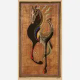 Tadashi Nakayama, Ema (D), 1973 Color woodblock with embellishment on paper 38" x 21 1/2" (sight), Pencil
