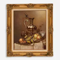 Still Life with Pewter Flagon by Gyula Bubarnik, Oil on canvas, sold Nov 2024