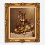 Gyula Bubarnik, Still Life with Pewter Flagon, Oil on canvas