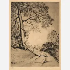 Morris Henry Hobbs, Springtime Michigan, circa 1930s, Etching on paper