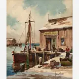 John Cuthbert Hare, Provincetown Winter, Watercolor on paper