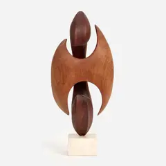 Gert Olsen, Untitled, 1974 Walnut, steel rods, marble