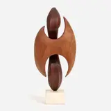 Gert Olsen, Untitled, 1974 Walnut, steel rods, marble