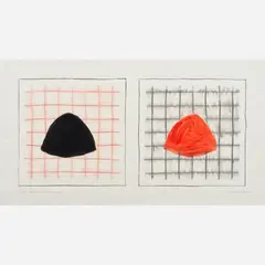 Denise Green, Red, Black and Sienna, 1977, Oil