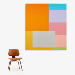 Plots of Color (Theme to the West #10) by Nick Vaccaro, 1989, Acrylic on canvas, sold Aug 2024