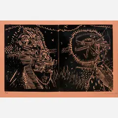 Passion Leads by Will Northerner, 1982, Linocut, offered Aug 2024